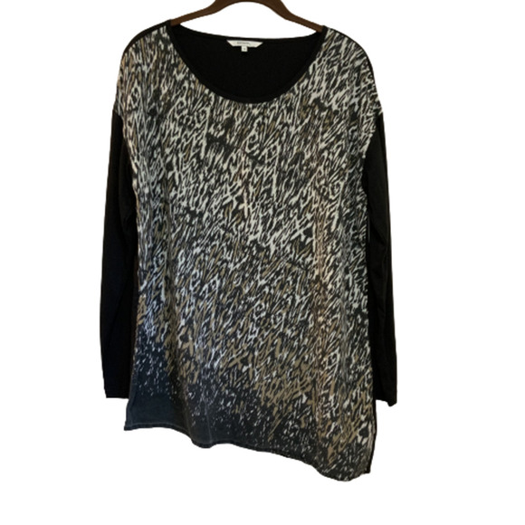 SANDWICH Tops - SANDWICH Animal Print Long Sleeve Tunic T-Shirt Blouse Round Neck Pullover 40=L